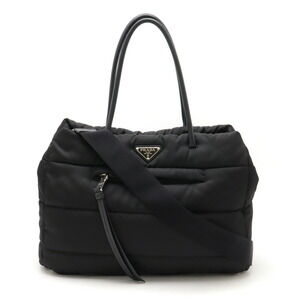 Prada TESSUTO BOMBER Shoulder Bag Tote crossbody leather black